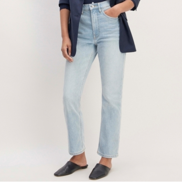 Everlane Denim - Everlane Cheeky Jean Straight Leg 90s Style High Rise Crop Jeans Light size 27